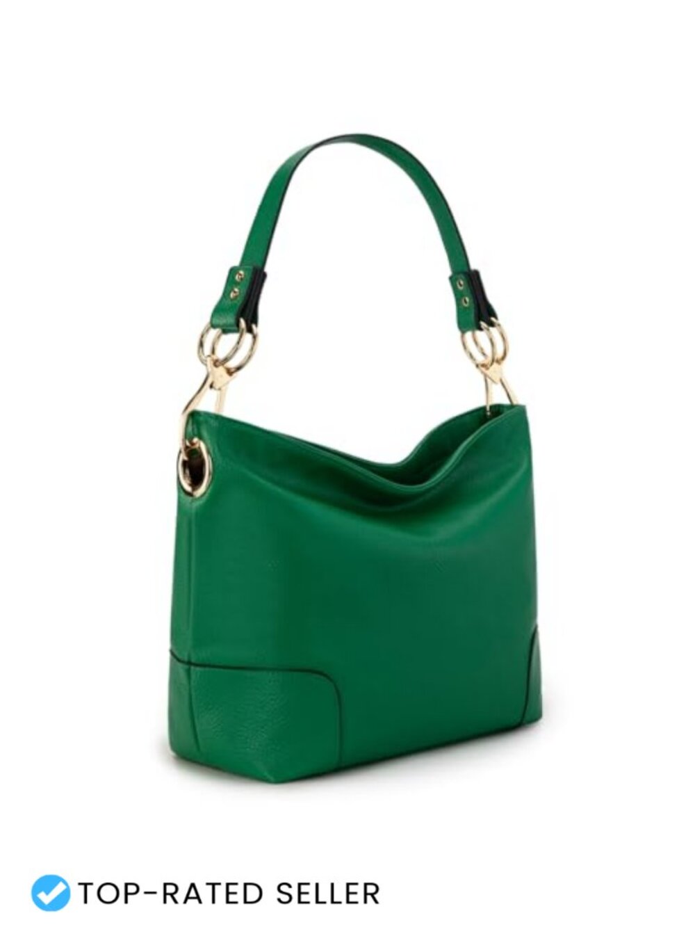 Faux Leather Hobo Shoulder Bag Slouchy Top Handle Satchel Purse
